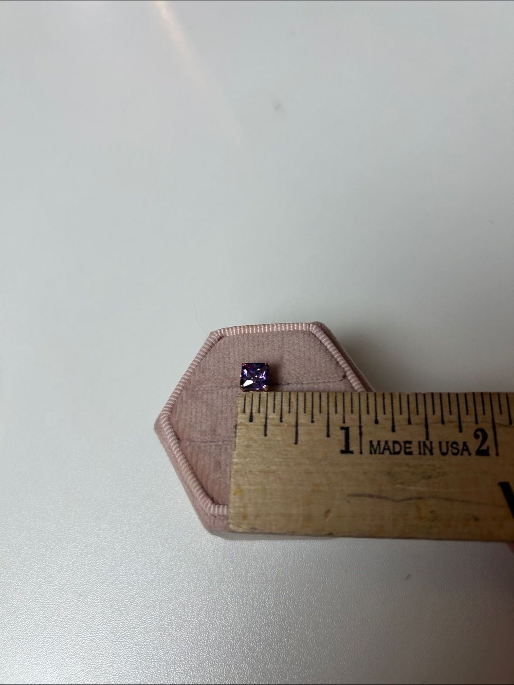 Gorgeous Square Amethyst Stud Earrings in Rose Gold - Picture 14 of 16